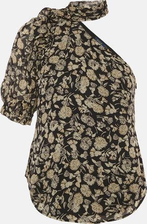 Ralph Lauren Polo Ralph Lauren Black Floral Print One Shoulder Blouse