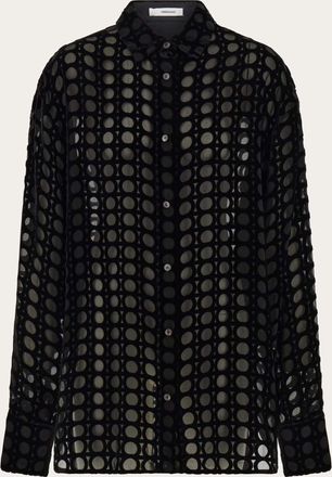 Ferragamo Donna Camicia in velluto devoré Nero