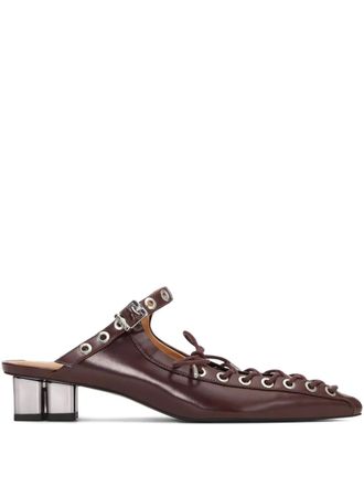 Ganni Mules con occhielli - Marrone