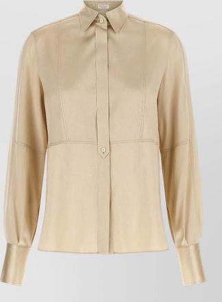 Brunello Cucinelli silk satin panelled shirt