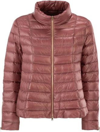 Herno Satin-Finish Down Jacket - Dames - Gewatteerde jassen - Roze - L - Nylon - Jassen
