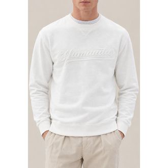 Brunello Cucinelli MenS Off White Cotton Crew Neck Sweater, Size M