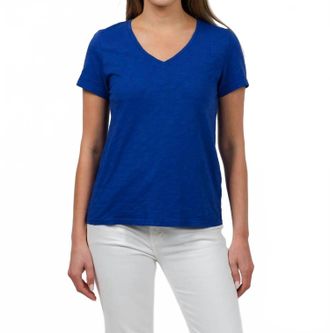 Elliott Lauren Short Sleeve V-Neck Tee In Royal
