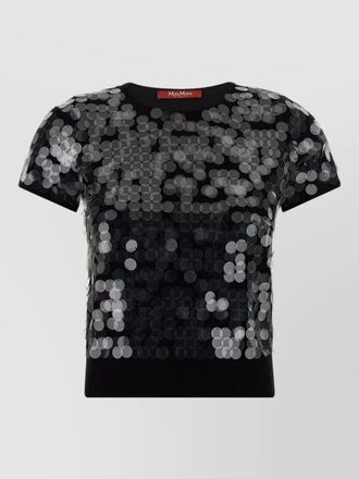Max Mara saio sequin short sleeve knit top