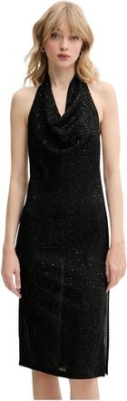 Iro Cowl Neck Mini Jurk - Dames - Feestkleedjes - Zwart - S - Polyester - Kleedjes
