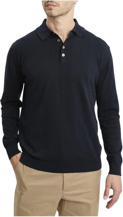 Daniele Fiesoli Tops, Heren, Blauw, L, Katoen, Lange mouwen Polo