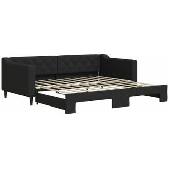 vidaXL Sof&aacute; Cama Nido Tela Negro 90x190 Cm Vidaxl