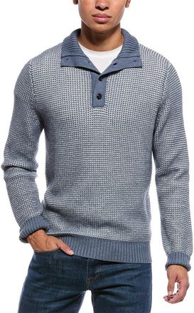 Faherty Waffle Knit Cashmere-Blend Mock Neck Sweater