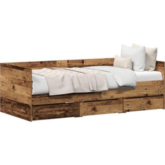 vidaXL Marco De Div&aacute;n Con Cajones Con Caj&oacute;n Madera Vieja 90 X 200 Cm Vidaxl