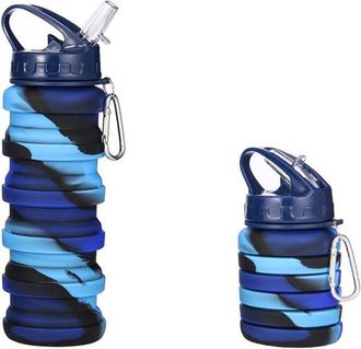 No Brand Botella De Agua Plegable De 500 Ml - Libre De Bpa - Ideal Para Viajes Y Deportes