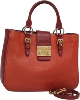 Miu Miu Pre-owned Handbags, female, Red, Size: ONE SIZE Pre-owned Leather Handbag