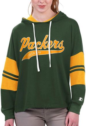 Starter Womens Starter Green Green Bay Packers Bump And Run Long Sleeve Hoodie T-Shirt at Nordstrom, Size Xx-Large