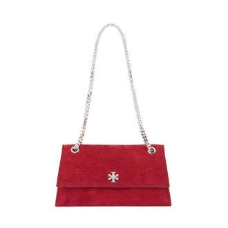 Tory Burch Kira Turnlock Suede Shoulder Bag - female - Tory Burch - Shoulder Bags - Red - ONE SIZE - Bags