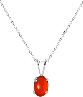 Savvy Cie Jewels Silver Fire Opal Solitaire Pendant