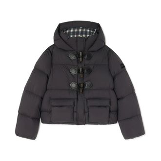 Ganni Future Nylon Quilt Mini Puffer - Dames - Jassen - Grijs - Maat: XS Nylon
