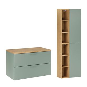 Petits Meubles Mueble bajo encimera de 80 cm y juego paneles laminados verde