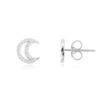The Lovery Diamond Open Moon Stud Earrings