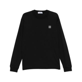 Stone Island Sweatshirt met ronde hals - Heren - Sweatshirts - Zwart - M - Katoen - Hoodies & sweatvesten
