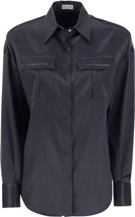 Brunello Cucinelli Womens Night Sky Silk Shirt, Size XS