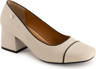 Andrea Womens Block Heel Pump In Bone
