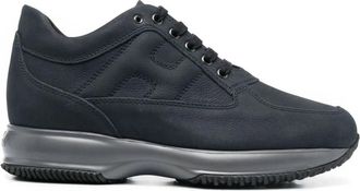 Hogan Blauwe Su&egrave;de Interactieve Sneakers met Zichtbare Stiksels - Heren - Sneakers - Blauw - 44 1/2 EU - Su&egrave;de - Schoenen