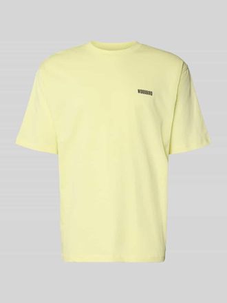 Woodbird T-Shirt mit Label-Print Modell Baine in Hellgelb, Gr&ouml;&szlig;e XXL