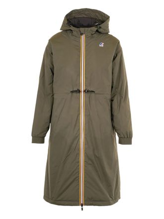 K-Way Delia zip-fastening parka coat - women - Recycled Nylon/Nylon/Recycled Polyester - M - Green