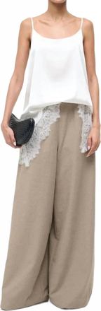 Staud Magpie Wide Leg Pant In Tan