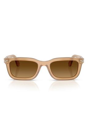 Persol 53mm Rectangular Sunglasses in Opal Beige /Light Brown at Nordstrom