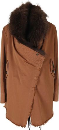 Bazar Deluxe Giaccone Gilet Con Pelliccia - - Jackets - Donna - Marrone - S