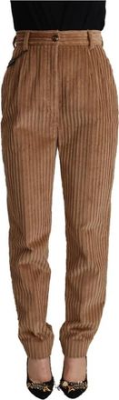 Dolce & Gabbana Slim-fit Broeken - Dames - Slim Fit Broeken - Bruin - S - Katoen - Broeken