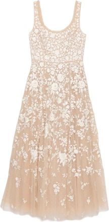 Needle & Thread Abito con ricamo a fiori - Toni neutri