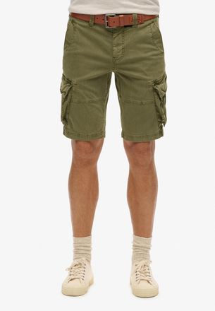 Superdry Cargobermudas SUPERDRY CORE CARGO SHORT, Herren, Gr. 28, N-Gr, gr&uuml;n (chive gr&uuml;n), Web, Obermaterial: 97% Baumwolle, 3% Elasthan, unifarben, straight f