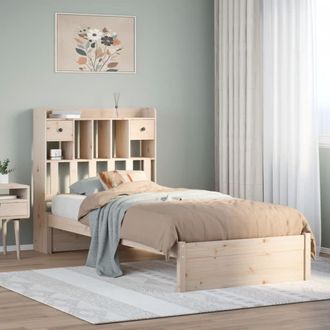 Berkfield Home Bookcase Bed without Mattress 75x190cm Small Single Solid Wood Pine in Brown