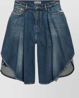 Balenciaga silk blend shorts faded effect belt loops