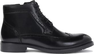 Kazar Zwarte herenlaarzen. Dit product valt groot uit. - Heren - Veterlaarzen - Zwart - 46 EU - Leer - Schoenen