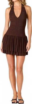 Nia Kathleen Mini Dress In Brown