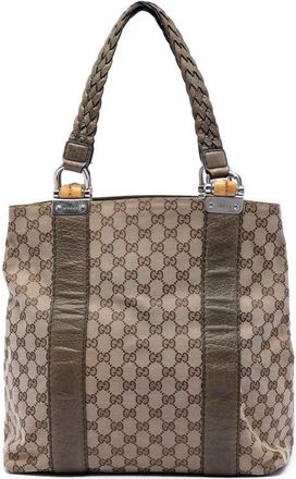 Gucci Pre-owned Gucci Large GG Canvas Bamboo Libeccio Tote Ladies GM9OR0NONXI6V6KH