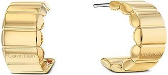 Calvin Klein Womens Curved Pebble Earrings - Gold - OS