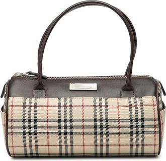 Burberry 2000-2017 House Check Canvas Barrel handbag - Marrone