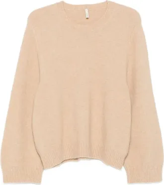 Boboutic balloon-sleeve knitted sweater - Neutrals