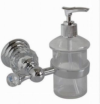 Trade Shop Trade Shop - Porta Sapone Dispenser Sapone Liquido Vetro Montaggio Parete Bagno Crystal 52831