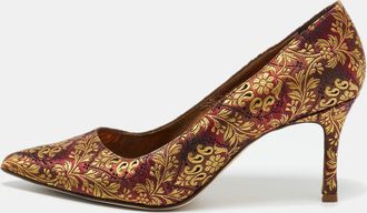 Manolo Blahnik Multicolor Brocade Fabric Bb Pointed Toe Pumps