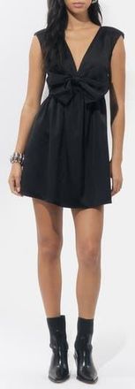 Adelyn Rae Elaine Taffeta Bow Minidress in Black at Nordstrom Rack, Size X-Small