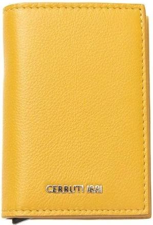 Cerruti Elegante gele leren portemonnee - Heren - Portefeuilles - Geel - ONE Size - Leer - Accessoires