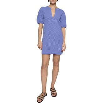 Rebecca Minkoff Carisa Puff Sleeve Pointelle Sweater Dress in Periwinkle at Nordstrom Rack, Size Large