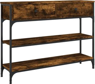 vidaXL Vidaxl - Mesa consola madera de ingeniería roble ahumado 100x25x75 cm