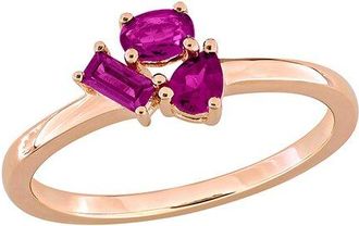 Rina Limor Silver 0.57 Ct. Tw. Rhodolite Three Stone Ring
