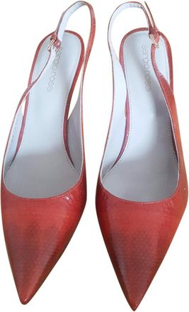 Sergio Rossi patent leather snake slingback Size 38