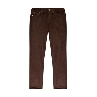 Brooks Brothers 5-Pocket katoenen corduroy broek - Dames - Slim Fit Broeken - Bruin - W28 - Katoen - Broeken